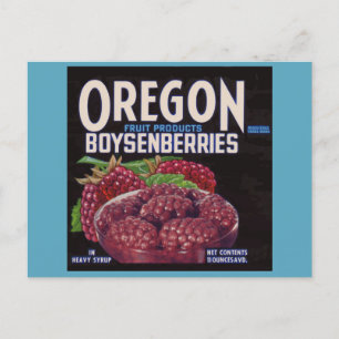 Oregon Boysenberries aus den 40er Jahren Postkarte