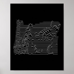Oregon Cascade-Gebirgszug Höhenkarte Topo G Poster