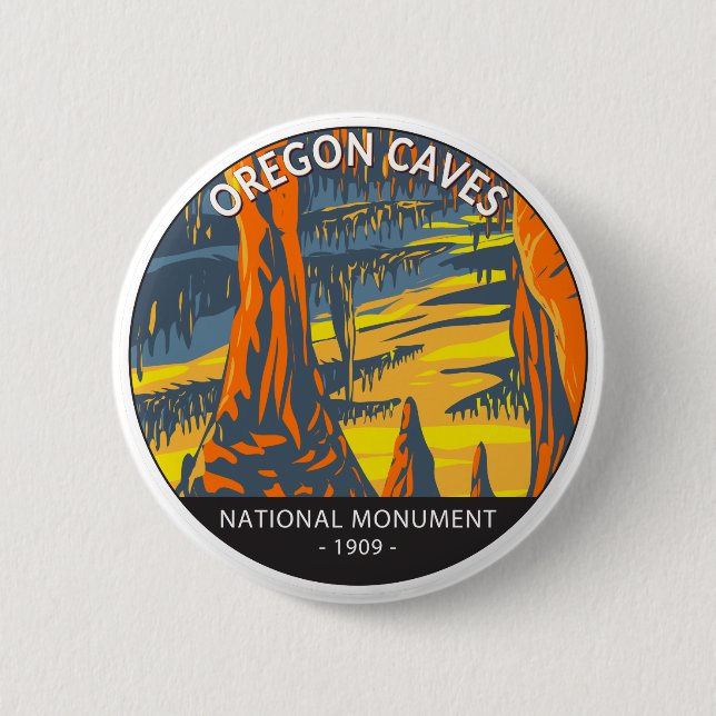 Oregon Caves Nationales Monument Oregon Circle Button (Vorderseite)