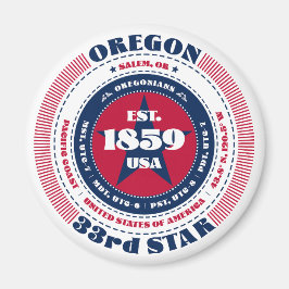 Oregon Circle Typografy Souvenir Magnet