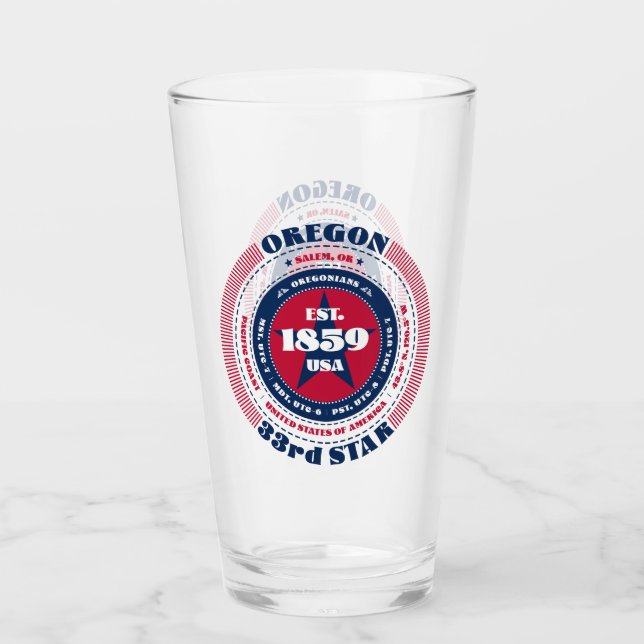 Oregon Circular Typografy Design Glas (Vorderseite)
