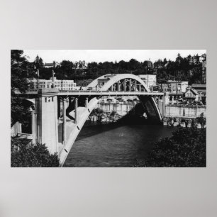 Oregon City, OR-Highway Bridge über Willamette Poster