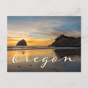 Oregon Coast Cape Kiwanda Sunset Souvenir Postkarte
