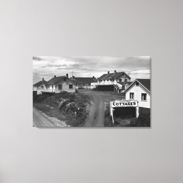 Oregon Coast Schellenbergers Ocean View Hütten Leinwanddruck (Vorderseite)