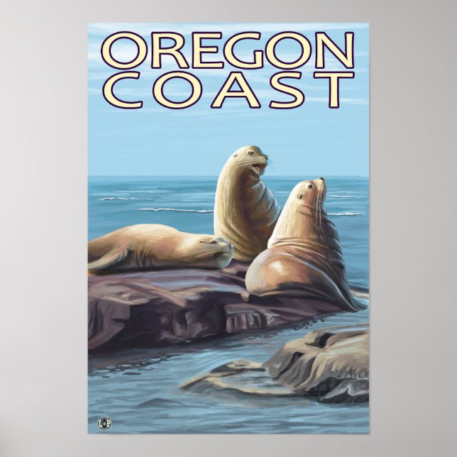 Oregon Coast Sea Lions Poster (Vorne)