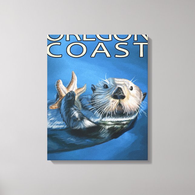 Oregon Coast Sea Otter Leinwanddruck (Vorderseite)