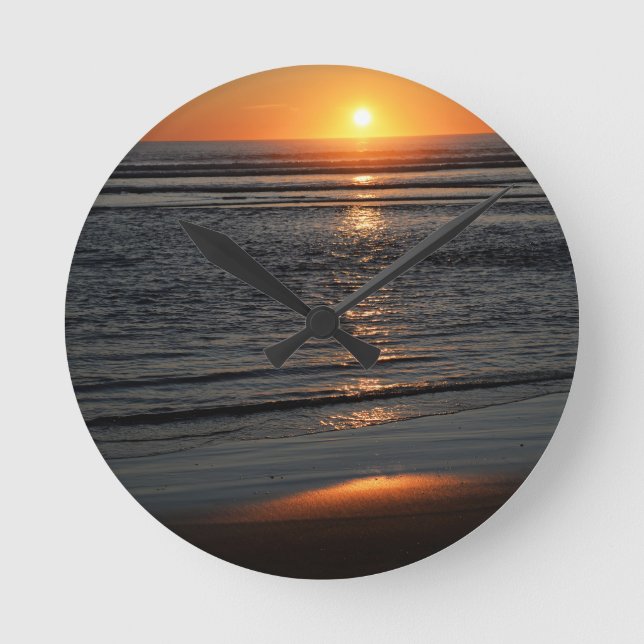 Oregon Coast Sunset Foto Clock Runde Wanduhr (Vorderseite)
