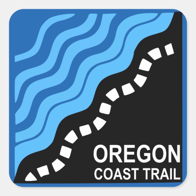 Oregon Coast Trail Quadratischer Aufkleber (Vorderseite)