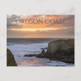 Oregon Coast Yaquina Sunset Ocean Foto Souvenir Postkarte