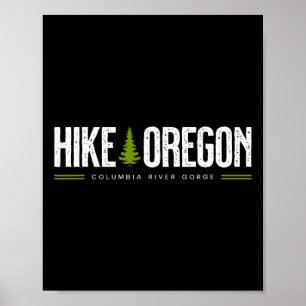 Oregon Columbia River Schlucht Tree Retro Graphi Poster