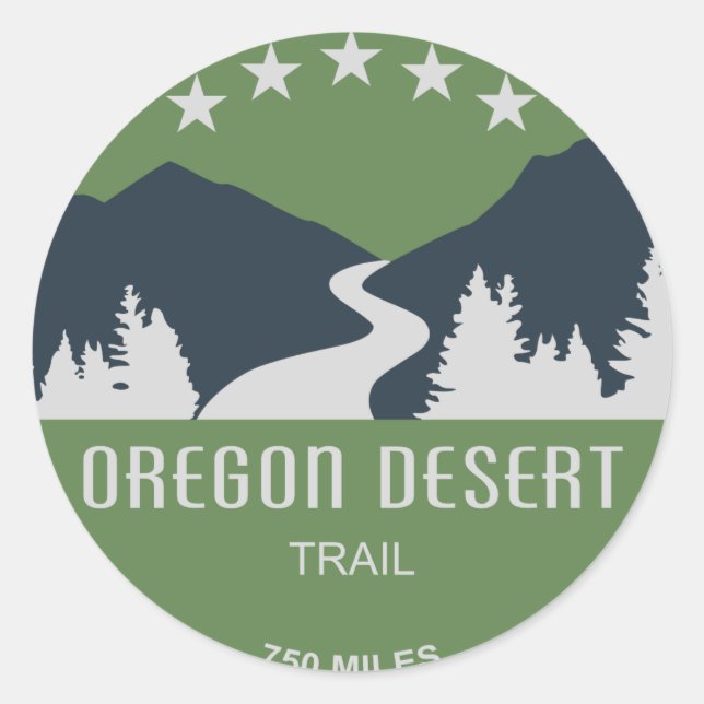 Oregon Desert Trail Runder Aufkleber (Vorderseite)
