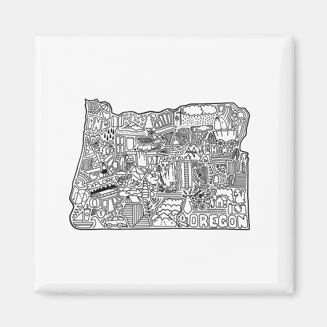 Oregon Doodle Magnet (Vorne)