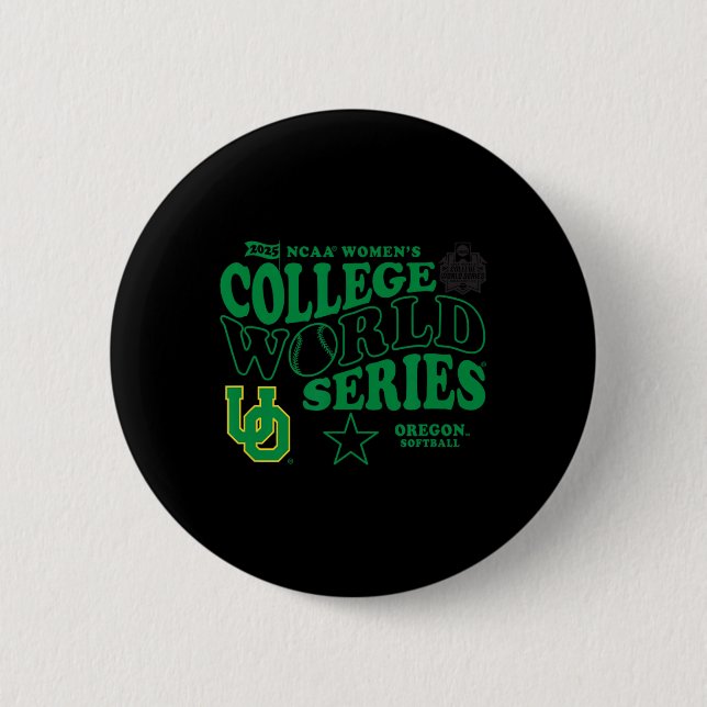 Oregon Ducks Wcws 2025 Softll White Officially Lic Button (Vorderseite)