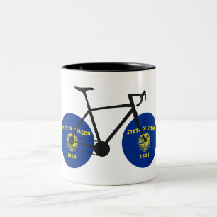 Oregon Flag Cycling Zweifarbige Tasse