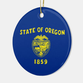 Oregon Flag Keramik Ornament
