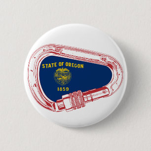 Oregon Flag Klettersteig Carabiner Button