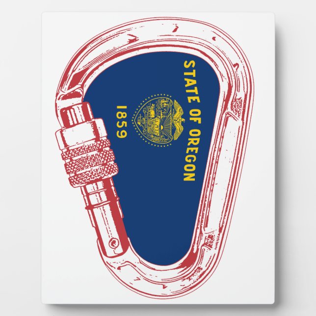 Oregon Flag Klettersteig Carabiner Fotoplatte (Vorderseite)