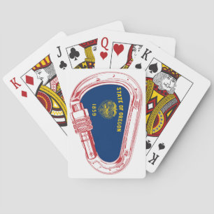 Oregon Flag Klettersteig Carabiner Spielkarten