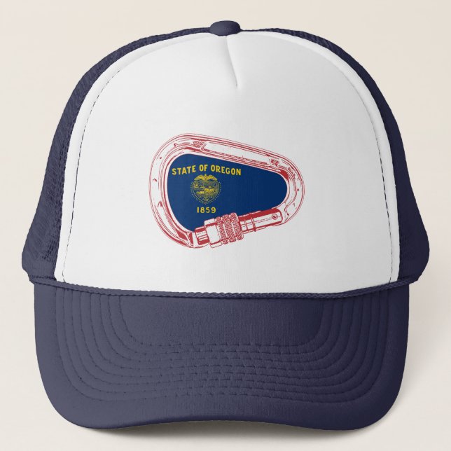 Oregon Flag Klettersteig Carabiner Truckerkappe (Vorderseite)