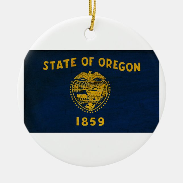 Oregon-Flagge Keramikornament (Vorne)