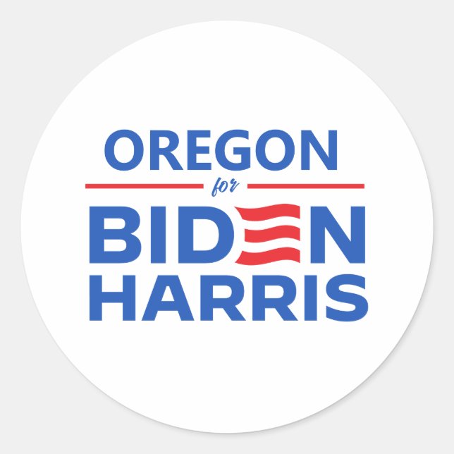 Oregon für Biden Harris Runder Aufkleber (Vorderseite)