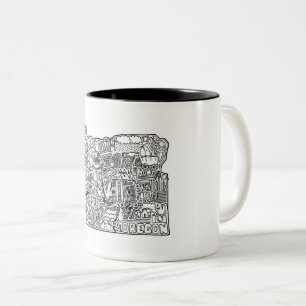 Oregon-Gekritzel-Kaffee-Tasse Zweifarbige Tasse
