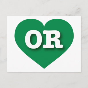 Oregon Green Heart - I Liebe OR Postkarte