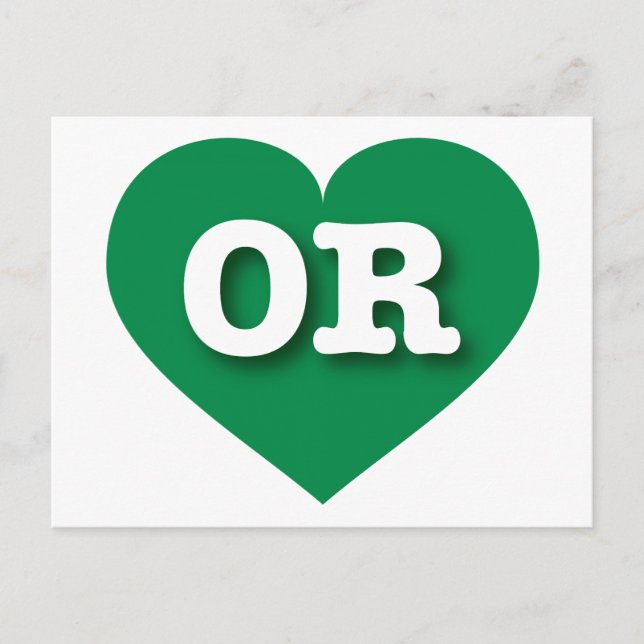 Oregon Green Heart - I Liebe OR Postkarte (Vorderseite)