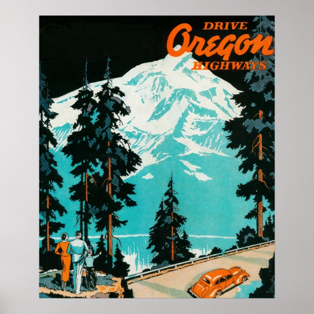 Oregon Highways Werbeplakat Poster (Vorne)