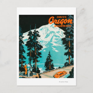 Oregon Highways Werbeplakat Postkarte