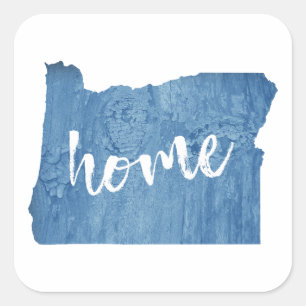 Oregon Home Holzmaserung Quadratischer Aufkleber