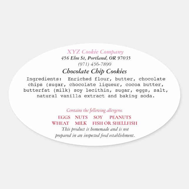 OREGON Hütte Law Label Zuhause Bäckerei Ovaler Aufkleber (Vorderseite)