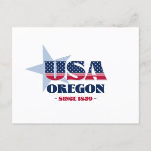 Oregon in Rot, Weiß und Blau Postkarte