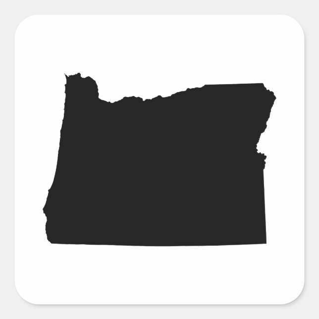 Oregon in Schwarz und Weiß Quadratischer Aufkleber (Vorderseite)