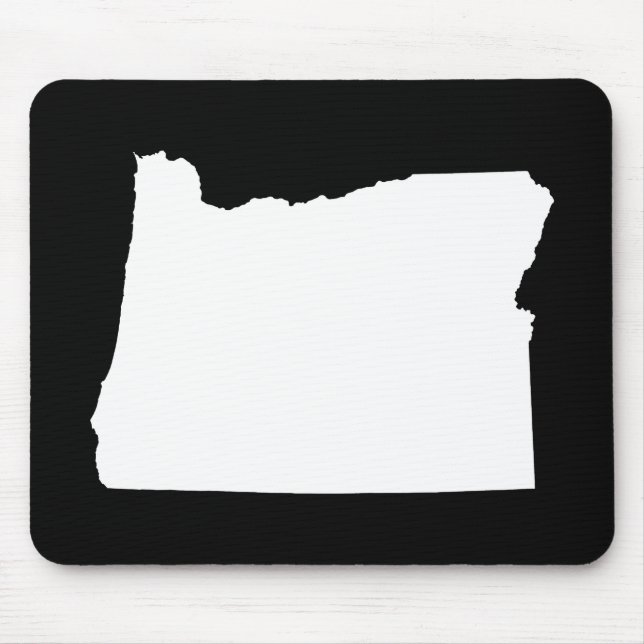 Oregon in Weiß und Schwarz Mousepad (Vorne)