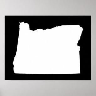 Oregon in Weiß und Schwarz Poster