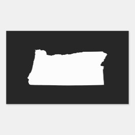 Oregon in Weiß und Schwarz Rechteckiger Aufkleber