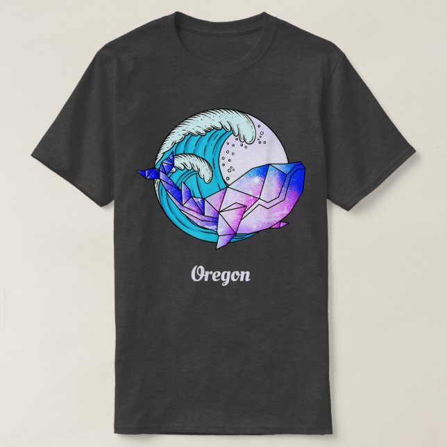 Oregon Japanese Paint Geometric Orca Killer Whale  T-Shirt (Design vorne)
