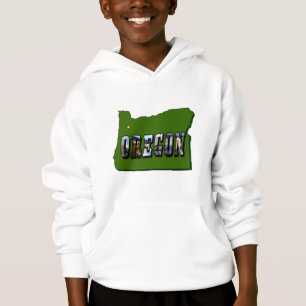 Oregon-Kartenskizze und Bildtext Hoodie