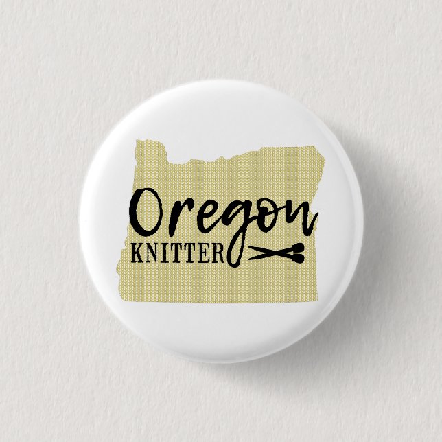 Oregon Knitter Black + Gold Crafts Button (Vorderseite)