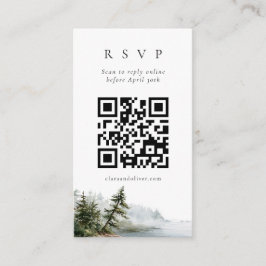 Oregon-Küsten-Kiefern-Landschaft-Hochzeits-QR-Code Begleitkarte