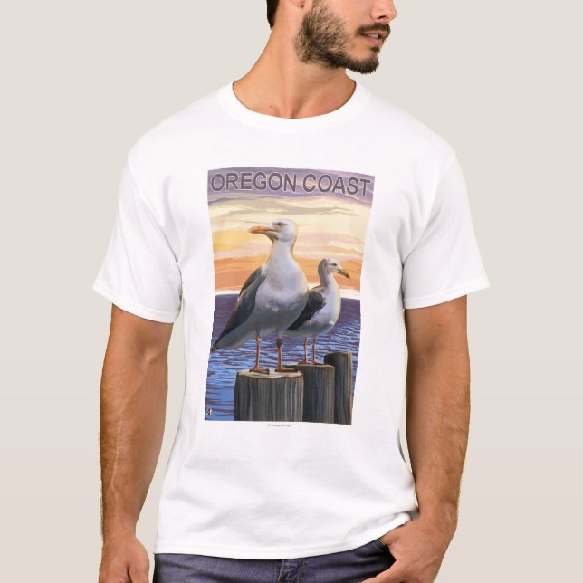 Oregon-Küsten-Seemöven T-Shirt (Vorderseite)