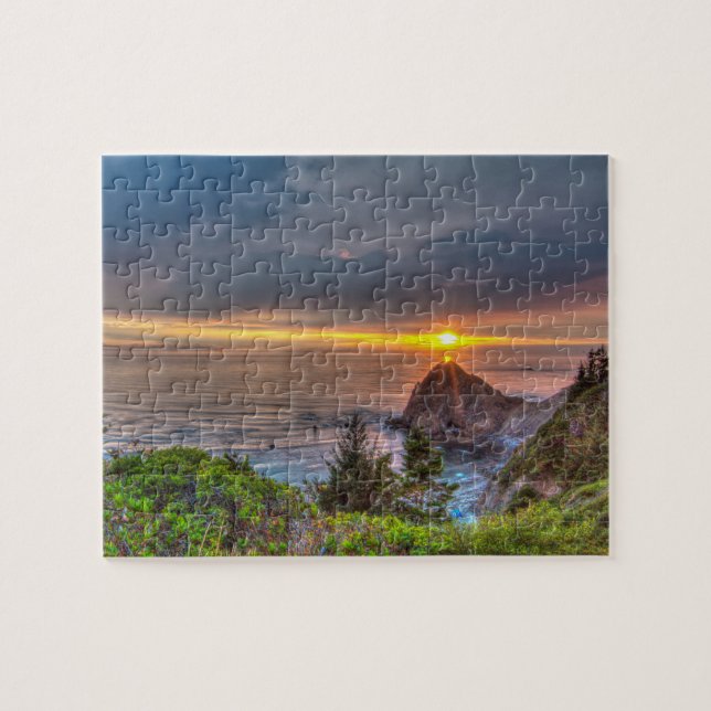 Oregon-Küsten-Sonnenuntergang Puzzle (Horizontal)