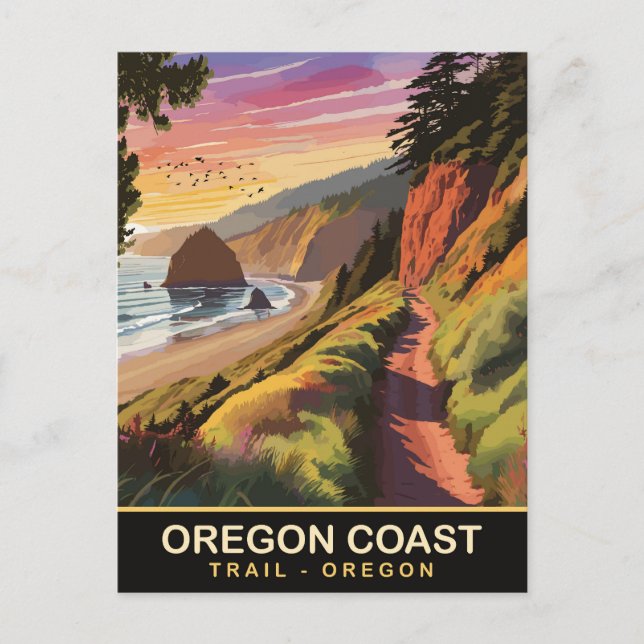 Oregon-Küstenwanderweg, Oregon, Reisen Postkarte (Vorderseite)