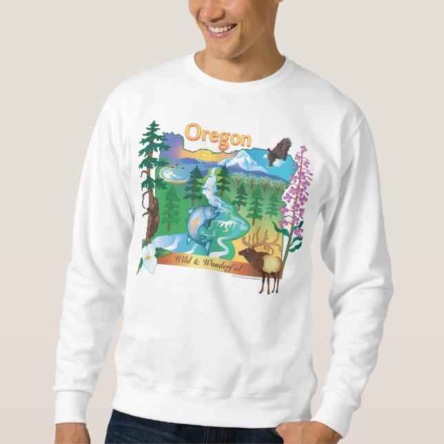 Oregon-Landschaft und Tier-Sweatshirt Sweatshirt (Vorderseite)