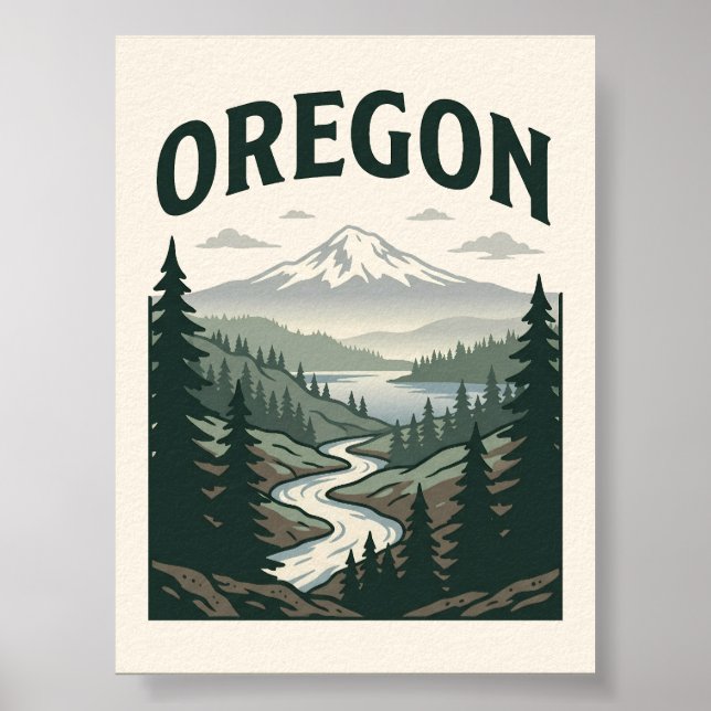 Oregon-Landschaftspanorama Poster (Vorne)