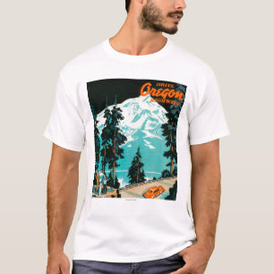Oregon-Landstraßen, die Plakat annoncieren T-Shirt