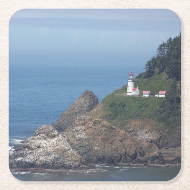 Oregon-Leuchtturm Rechteckiger Pappuntersetzer (Vorderseite)