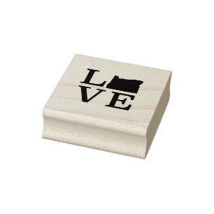 Oregon LIEBE Staat Black Gummistempel