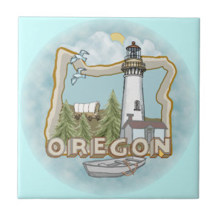 Oregon Lighthouse Keramik Tile Fliese